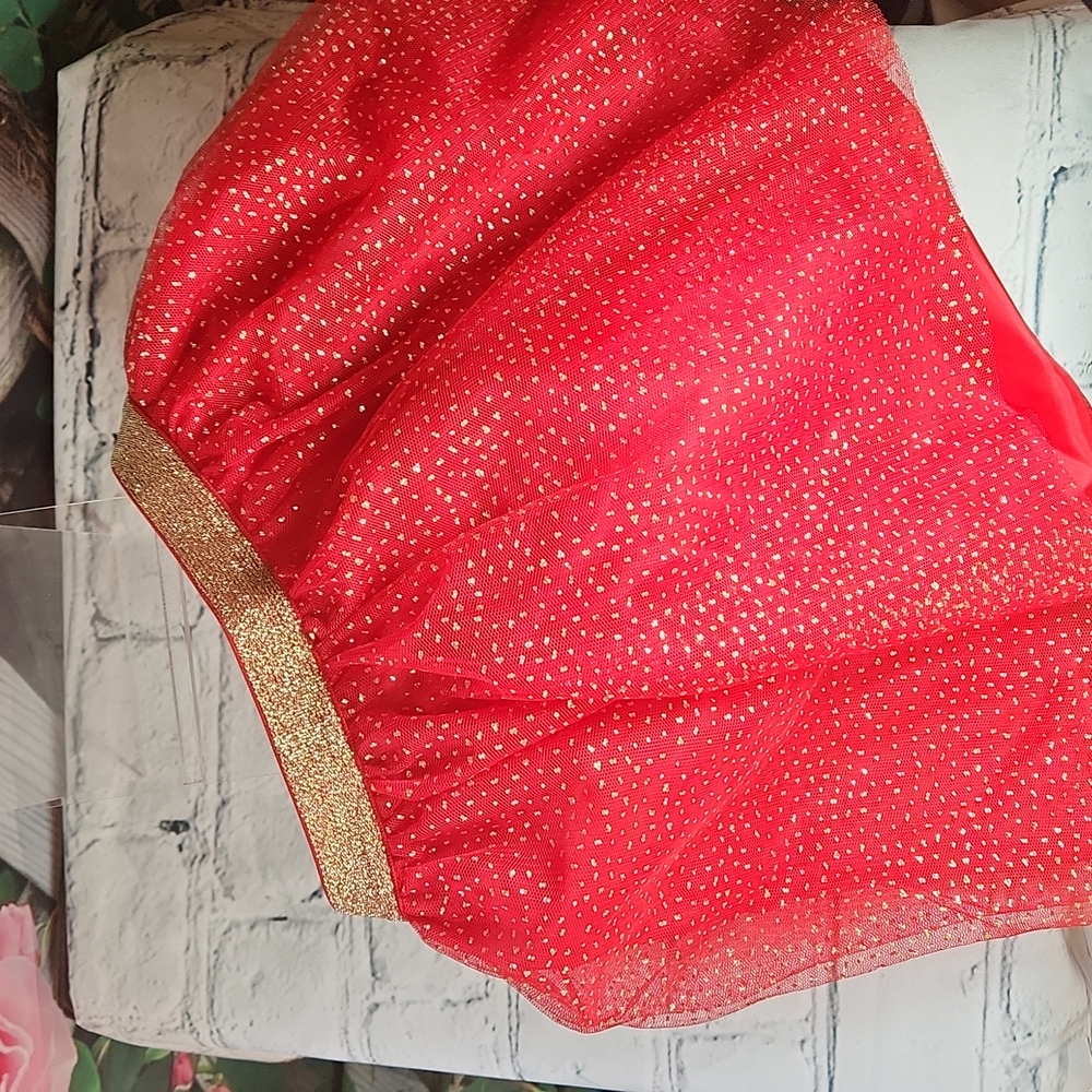 Red & Gold Tulle Skirt